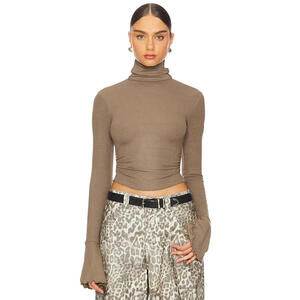 Revolve  Lovers and Friends Belen Top dark taupe cropped size XS NWT $118 msrp